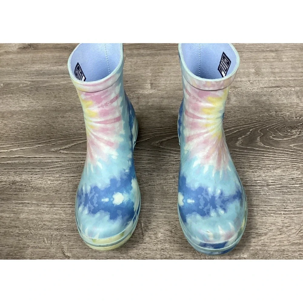 Skechers Bobs Womens Size 7 Rain Boots Ankle Calf Boot 113385 Tie Dye